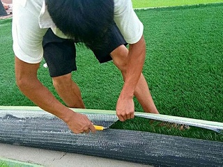 网络第一单，顺义天竺学校人造草足球场开始施工