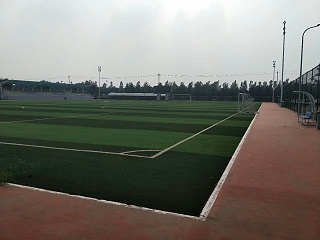 人造草足球场建设采用聚合物泥浆,三年内免维护