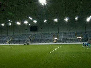 室内人造草足球场建设过程