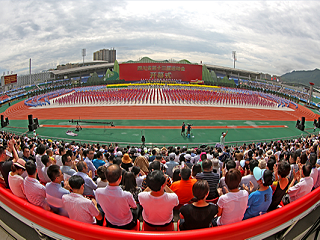 四川省第十三届省运动会闭幕，人造草球场成为足球比赛场地
